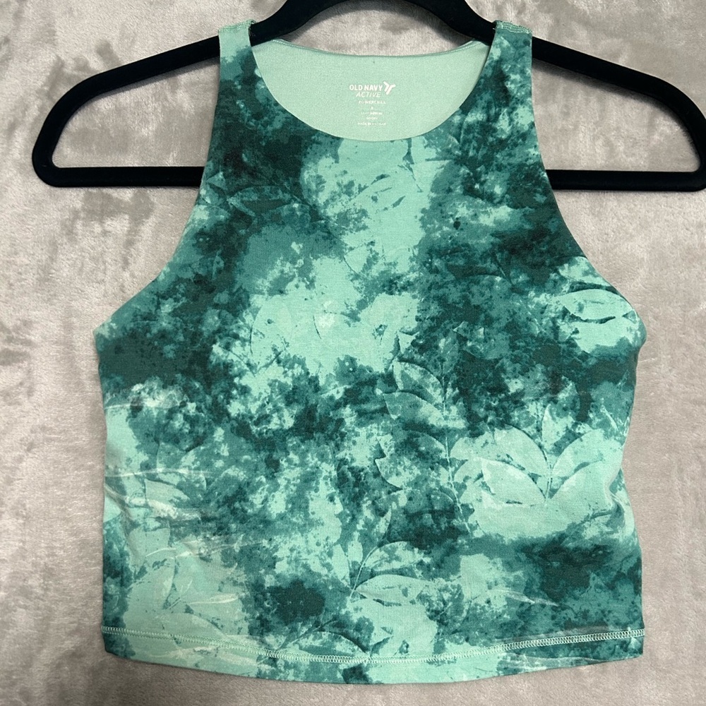 Old Navy Active Powerchill High Neck Crop Tank Top Women’s Small Green